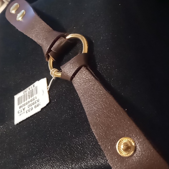 Maurice's Leather banded circle link bracelet. Snap back 7.5- 8.0 - Picture 2 of 4